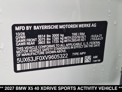 2027 BMW X5 Base