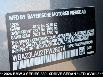 2026 BMW 3 Series 330i xDrive