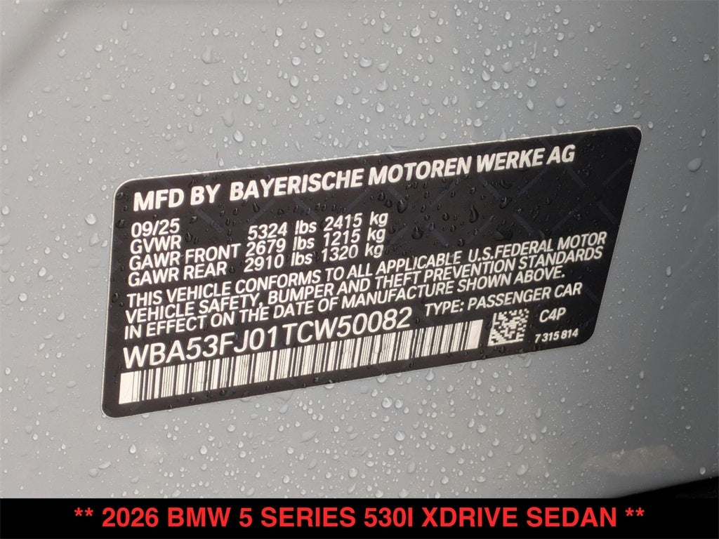 2026 BMW 530i 530i xDrive