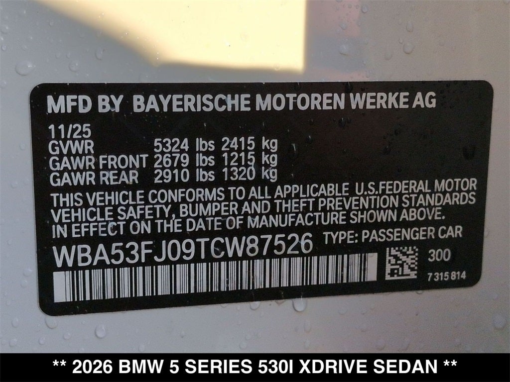 2026 BMW 530i 530i xDrive