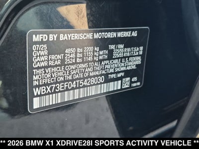 2026 BMW X1 xDrive28i